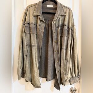 Casual Olive Shacket for Women